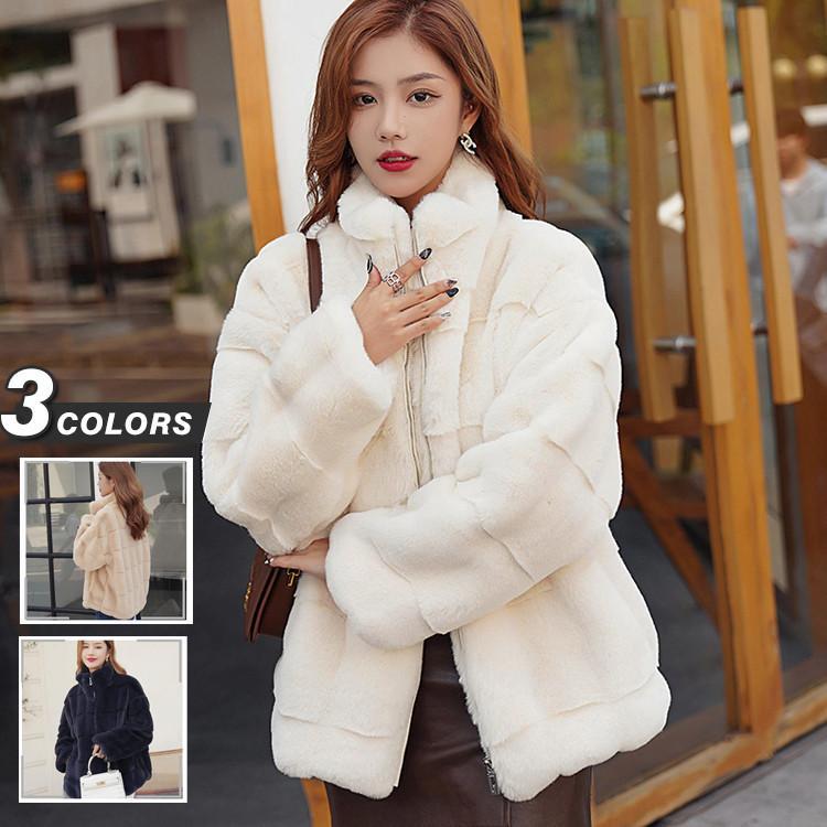 秋冬 レディース ファーコート 毛皮コート レディースコート フェイクファー アウター ジャケット　暖かい OL　通勤　レディースアウター