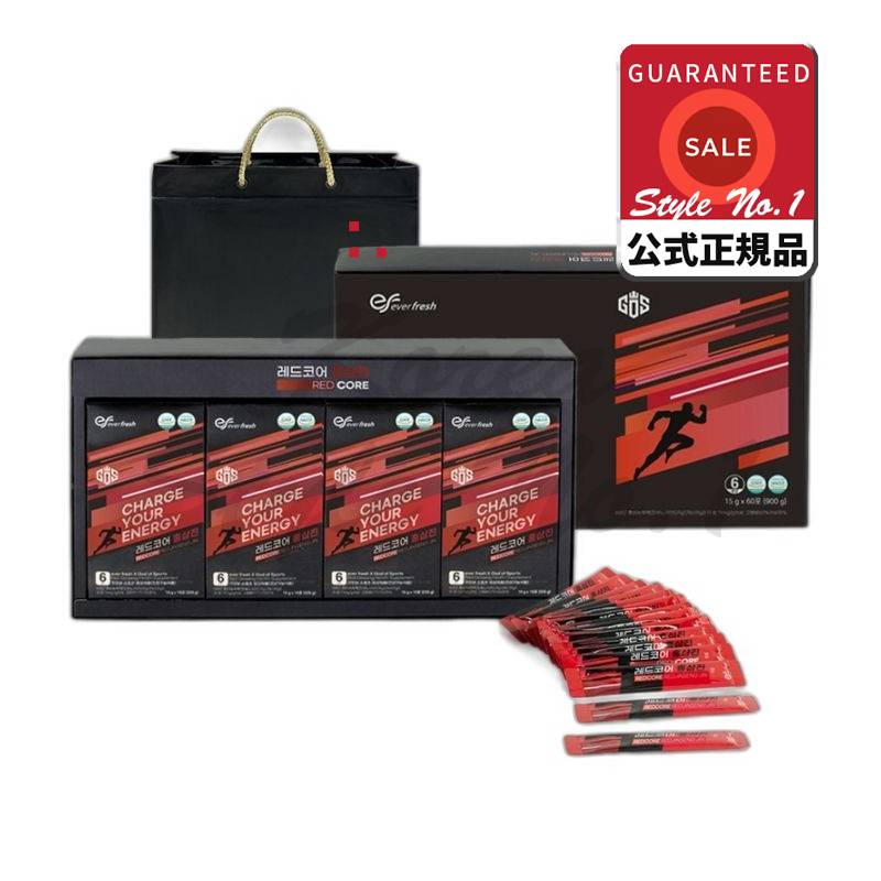 エバーフレッシュ6年根レッドコアホンサムジン60p +ショッピングバッグ900g 1セット