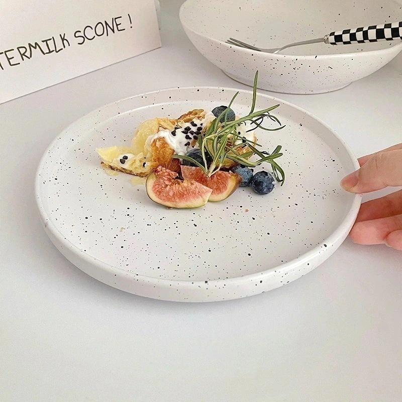【10点セット】マーブルプレート 白いトレイ お皿 食器 おしゃれ 黒インクタイプ 韓国インテリア 韓国風空間作り