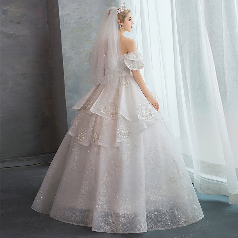 上品2024作高級感気質ワンピース花嫁ロングドレス結婚式ワンピース結婚式ドレス韓国ファッションパーティードレス結婚式お呼ばれウェディングドレス白大きめサイズ