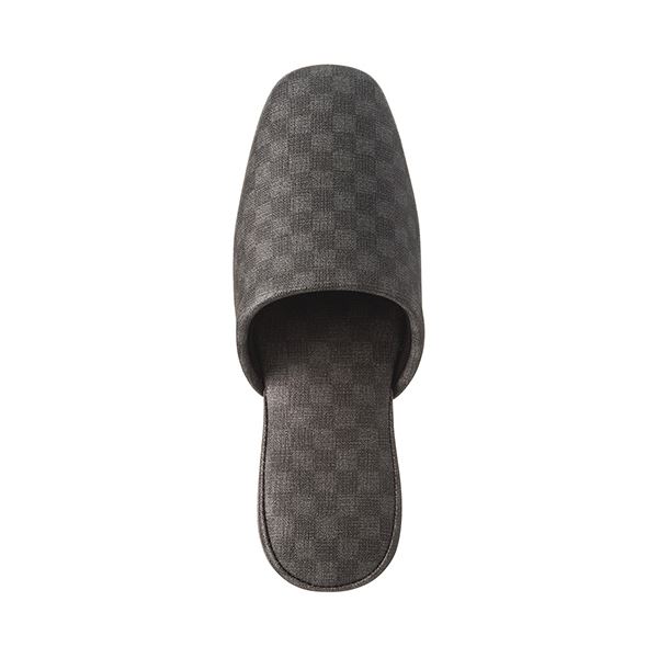 （まとめ）デザインPVC吊り込みスリッパフィオレッティ チャコール 1足(×5セット)