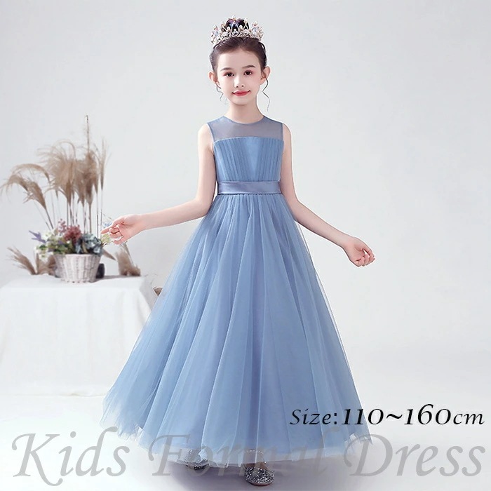 子供ドレス 発表会 こどもドレス キッズドレス ロング丈　子供 結婚式 発表会　キッズ フォーマルドレス パーティードレス 子供　ボリューム感溢れる　リボンドレス 結婚式 発表会 演奏会 コンクール