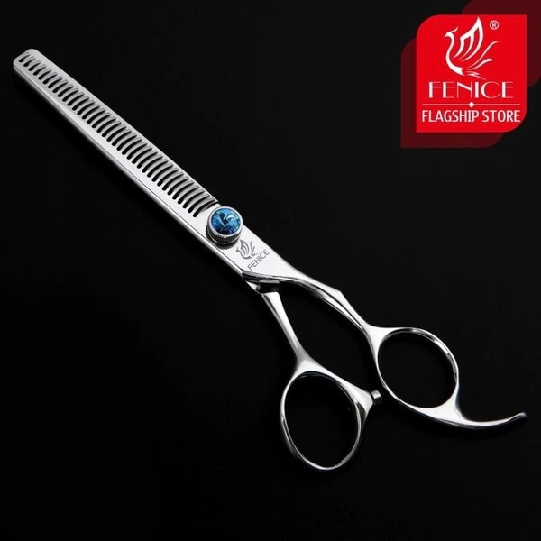 フェニスペットの髪が薄くなるはさみ7.0 7.5インチプロフェッショナル日本440c鋏犬用グルーミングカット 7.5 inch