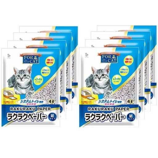 新東北化学工業 システムトイレ用猫砂 ラクラクペーパー 4L×8個(ケース販売)