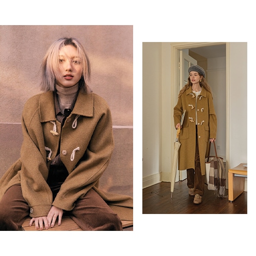 [IVE 着用]ビオラハンドメイドダッフルコート(camel) 韓国人気ファッション 2022韓国正規品 大学生ファッション