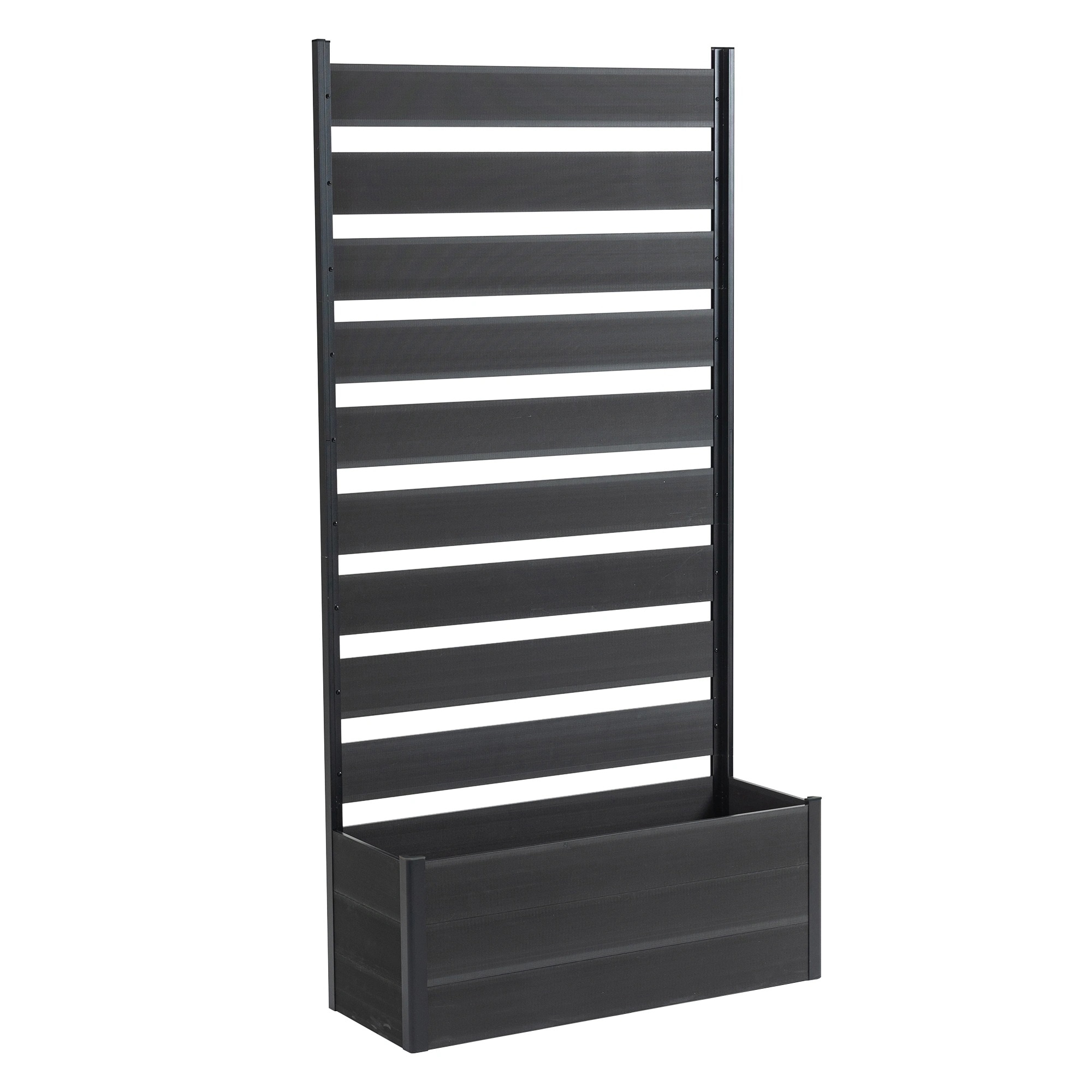 国内即発送!【ダークグレー 90×180cm】ウッドフェンス 目隠し フェンス ウッド 木製 人工木 ボーダーフェンス プランターフェンス ラティス ハイタイプ 180 ガーデンフ