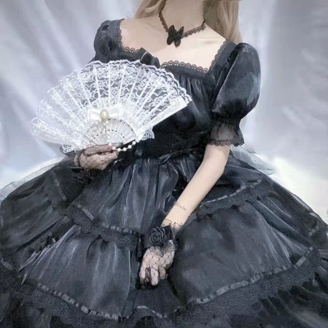 ロリータ半袖ドレスロリータサマーウェディングゴージャススイートドレス