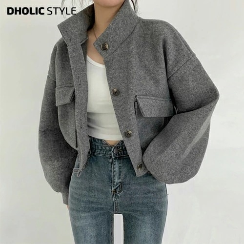 [メガ割りSALE]ハイネックフラップポケットジャケット・p345039