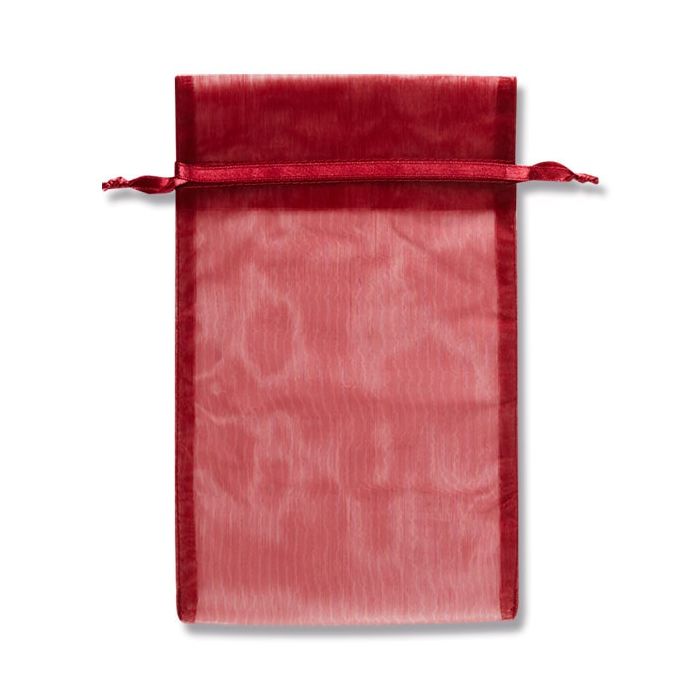 （まとめ買い）シモジマ HEIKO 巾着袋 オーガンジーバッグ 平袋タイプ L ワイン（WN） 10枚 幅150x高240mm ラッピング用品 008705054 [x3セット]