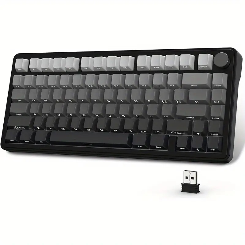 ATTACK SHARK X85 ゲーミングキーボード メカニカルキーボード bluetooth ワイヤレス 無線 白翡翠スイッチ ガスケットマウント リニア サイド刻印彫刻PBTチェリーキーキャップ