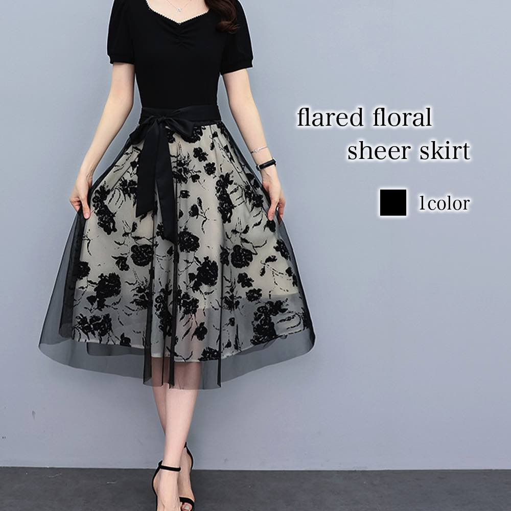 スカート レディース フレア花柄シアースカート 夏 秋 スーツ スポーツ ワンピース タイトスカート 春 冬 ゴルフウェア ロング フレアスカート 大人 ニット ミニ パンツ カジュアル スカーチョ