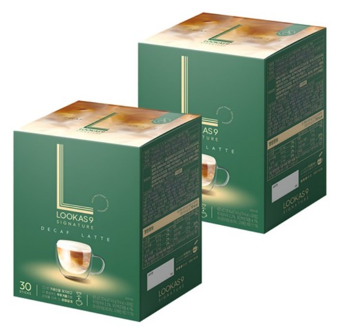 シグネチャー デカフェラテ コーヒーミックス 30本入 × 2箱セット（計60本）