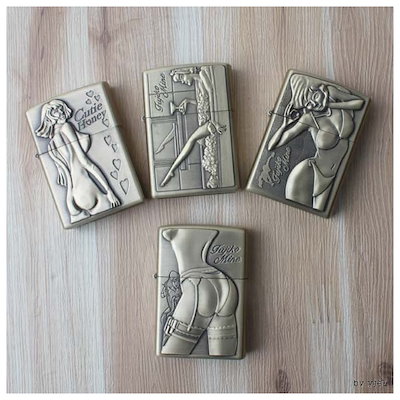 中古 ZIPPO ライター 女性ヌードデザイン
