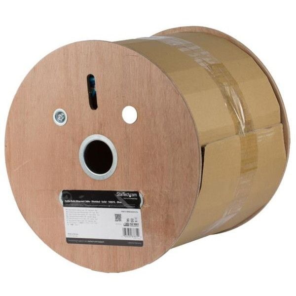 StarTech WIRC6ASPATBL ブルー 自作用Cat6a LANケーブル 単線 CMR難燃グレード対応 リール巻き箱入りタイプ (304.9m) メーカー直送