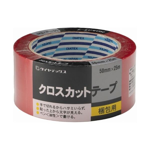 （まとめ）ダイヤテックス クロスカットテープ 50mmx25m レッド TO1016 1巻[x5] 4,900円