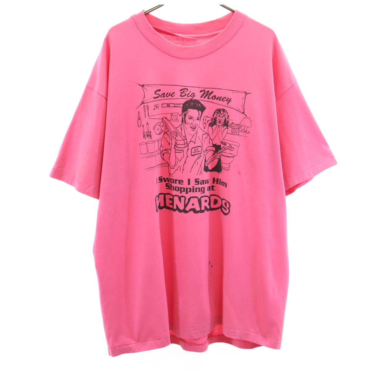 OLD オールド 90s エルヴィス・プレスリー 半袖 Tシャツ ピンク シングルステッチ Elvis Presley メンズ 古着