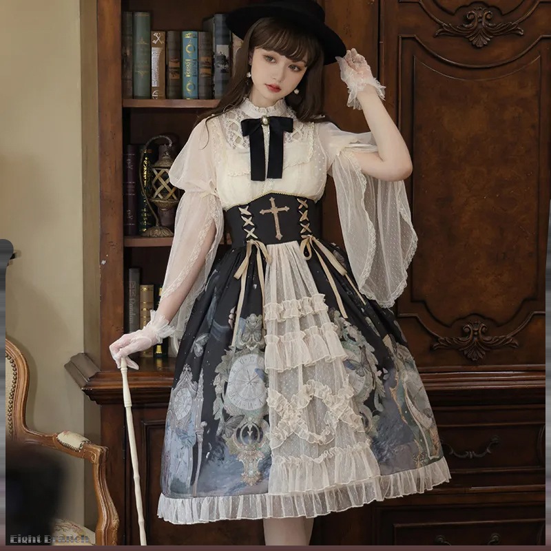 春夏秋！コスプレ/蝶時計シャツ+ハーフスカートロリータロリータのエレガントなレトロスカート ドレス 5,924円