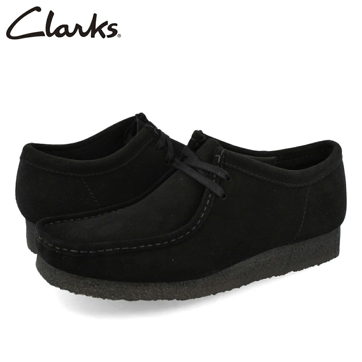 CLARKS WALLABEE BLACK SUEDE