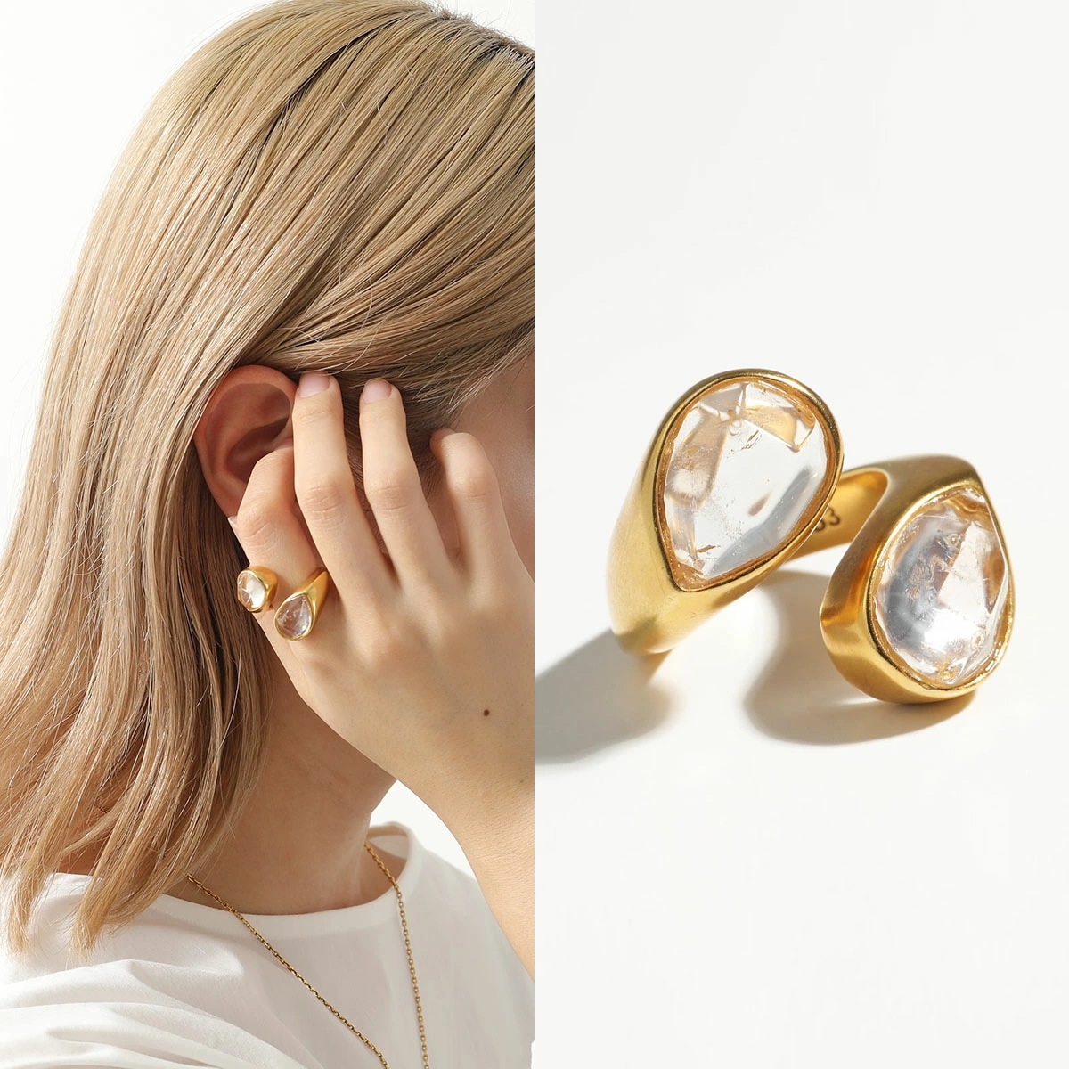 GOOSSENS PARIS グーセンスパリ リング Cachemire ring GOOP23RI01 レディース クリスタル 指輪 アクセサリー YG01/CRISTAL-NATUREL