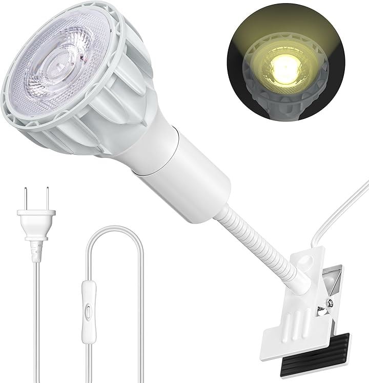 クリップランプ 24W 植物育成ランプ 演色性 RA98 フルスペクトル 植物育成光を満足(ホワイト)