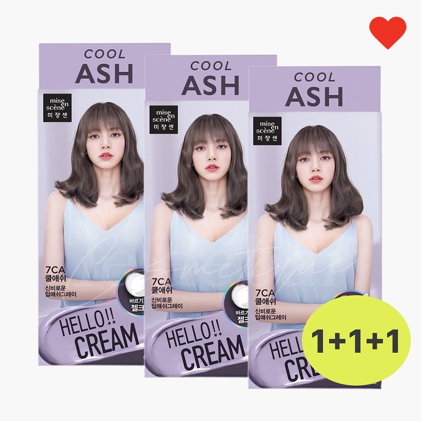 【ヘアカラー アッシュ: 胸のラインの長さ】ハローカラーリングクリーム 3個, 7CAクールアッシュ / セルフヘアカラー / 韓国 ヒット ベスト/ ヘアカラー / 眉毛 アイブロウ カラート