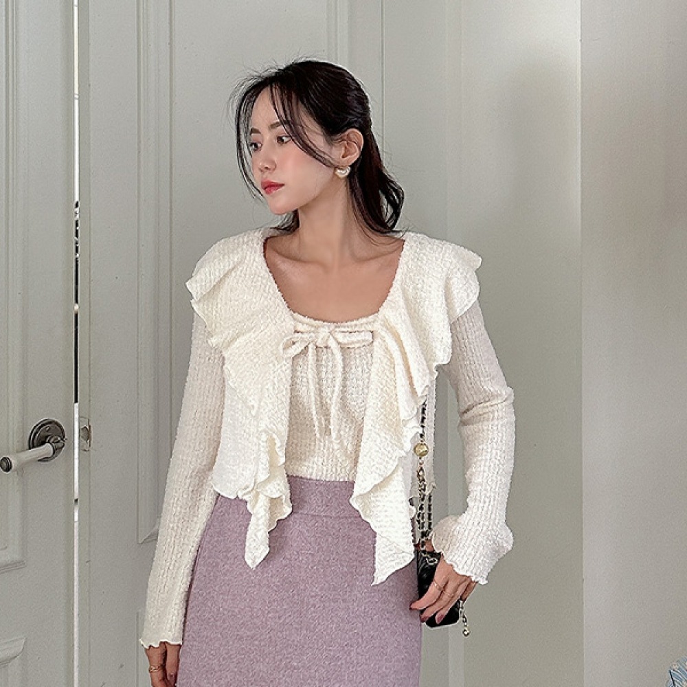 (JSTYLEのイーブレット) イーブレットロティネルボトムナシカーディガンセット Jスタイル