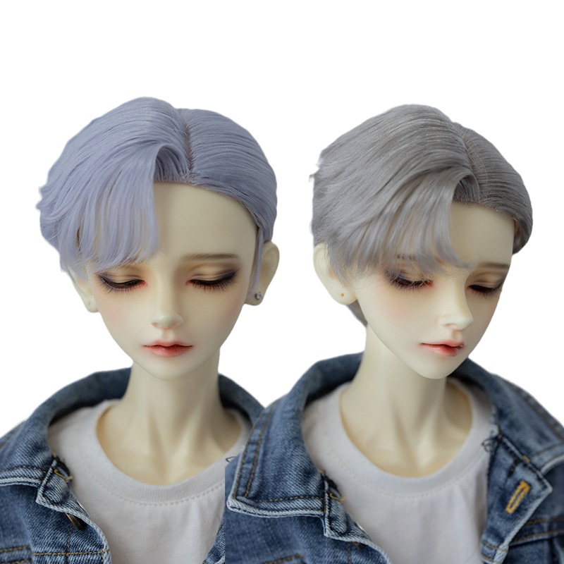 BJD 1/3 1/4 ドールウィッグ ショート 7:3パート ミルク糸 手入れ SD/小顔sd/MSDサイズ球体関節人形用
