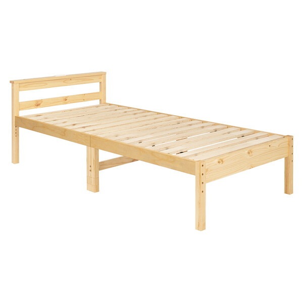 MB-5108SNA1180 四つ折りマットレス付シングルベッド(プレーンナチュラル) メーカー直送