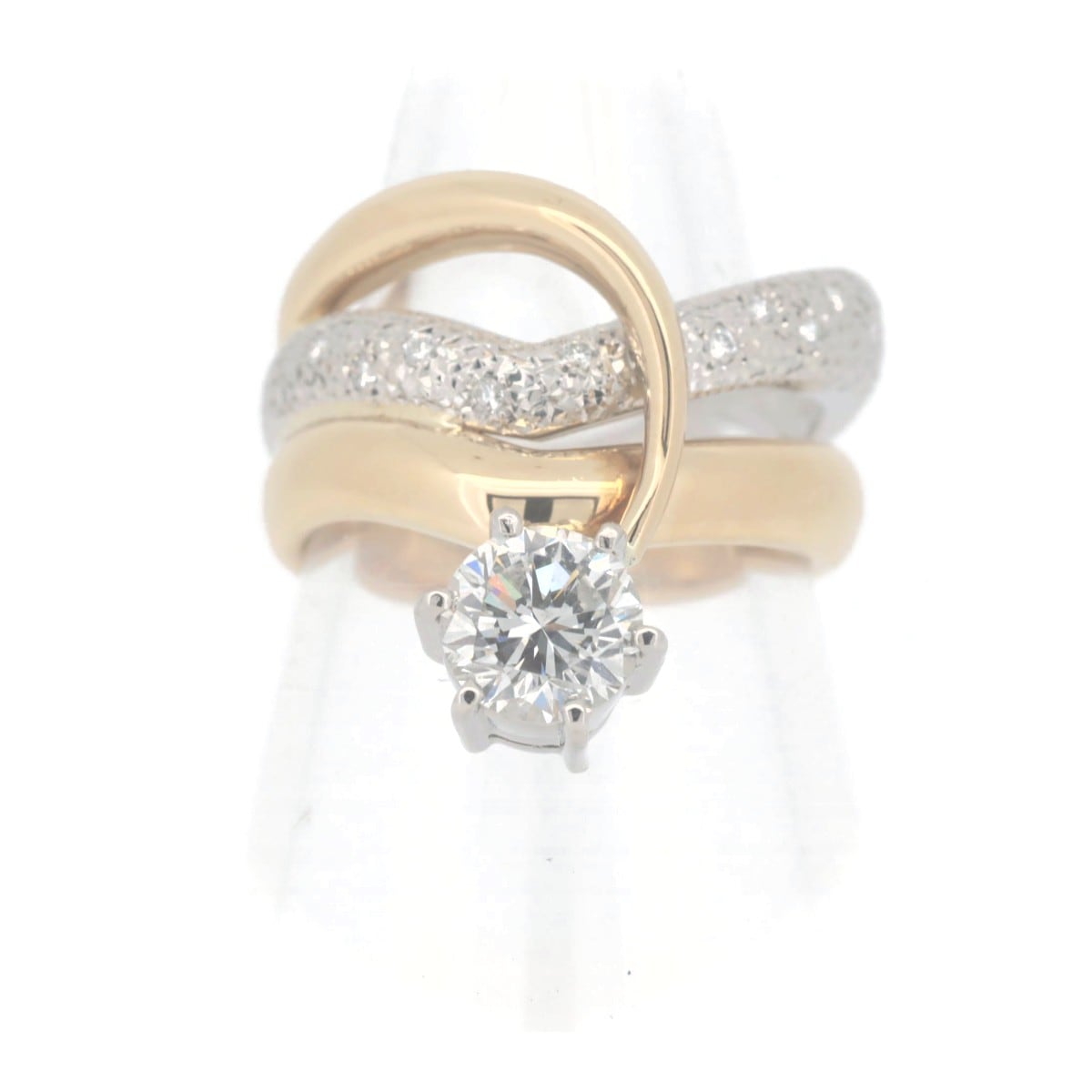 石川暢子 ダイヤモンド リング 指輪 1.23CT 0.11CT 15号 K18YG/PT900(18金 イエローゴールド/プラチナ) 質屋出品