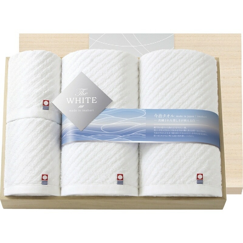 （ギフト）今治 ザ ホワイト 日本製 バスタオル2P&フェイスタオル2P（木箱入）