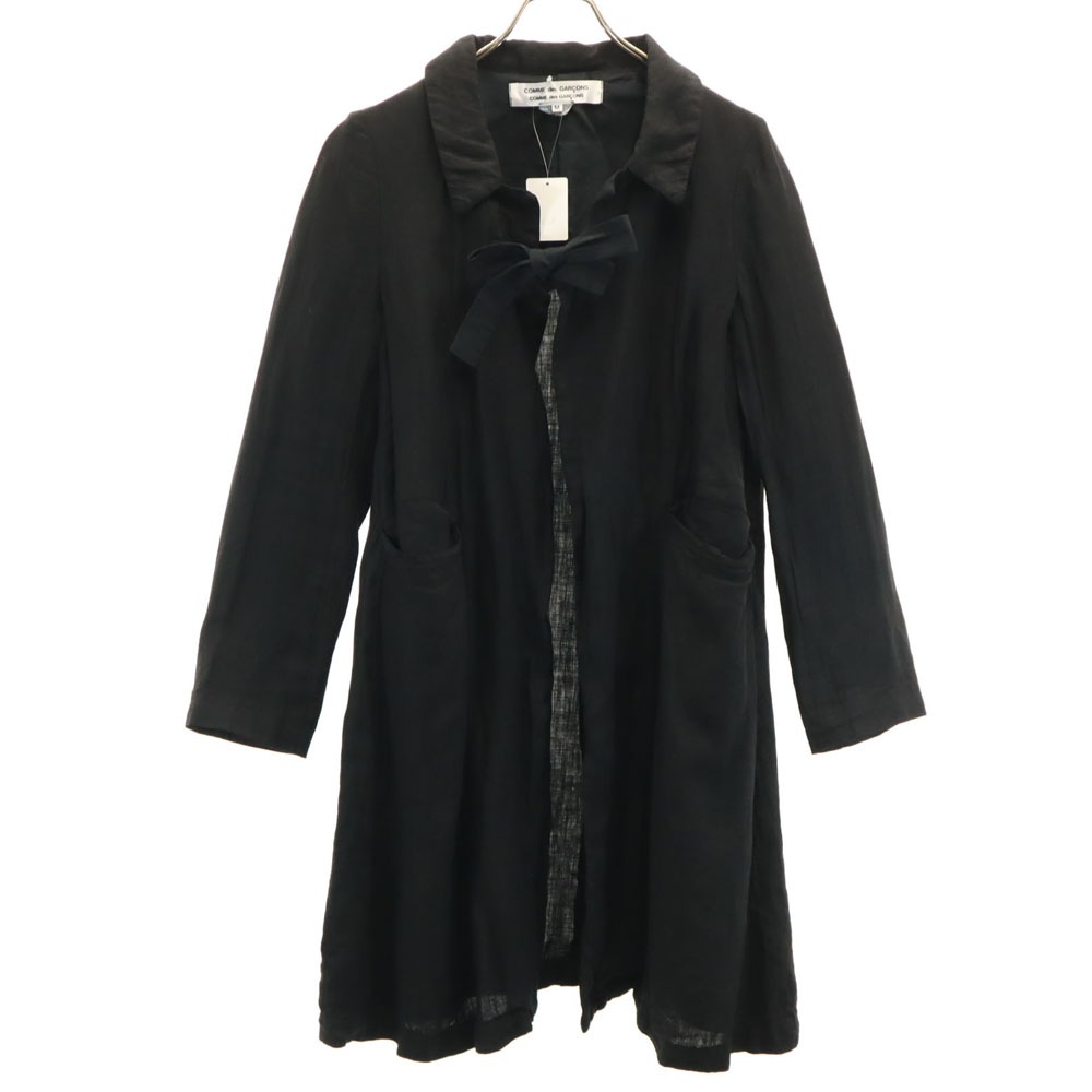 コムデギャルソンコムデギャルソン 2012年 日本製 RK-J035 リネン コート M ブラック Comme des Garcons Comme des Garcons レディース 16,335円
