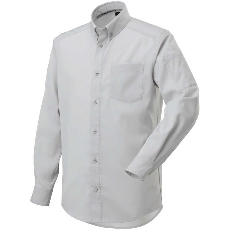 ミズノ　布帛ワークシャツ(長袖/制電素材)［ユニセックス］ 2XL 04：ライトグレー　F2JC158104