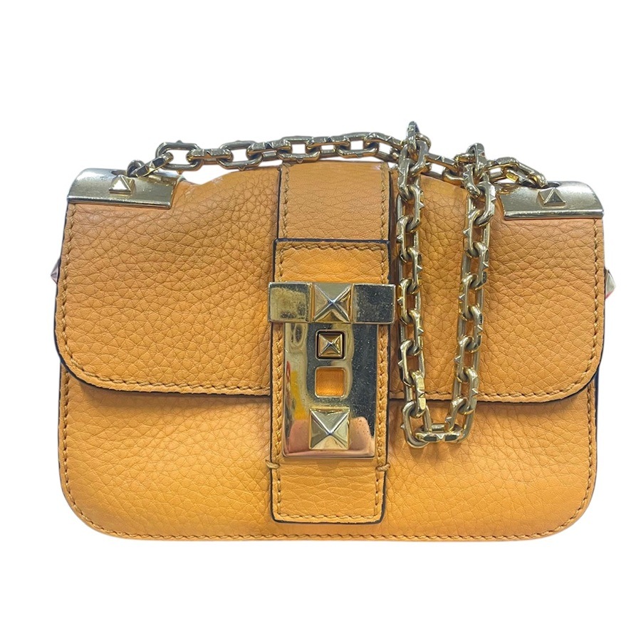 ヴァレンティノ ガラヴァーニ Valentino Garavani ショルダーバッグ レザー オレンジ レディース z7858