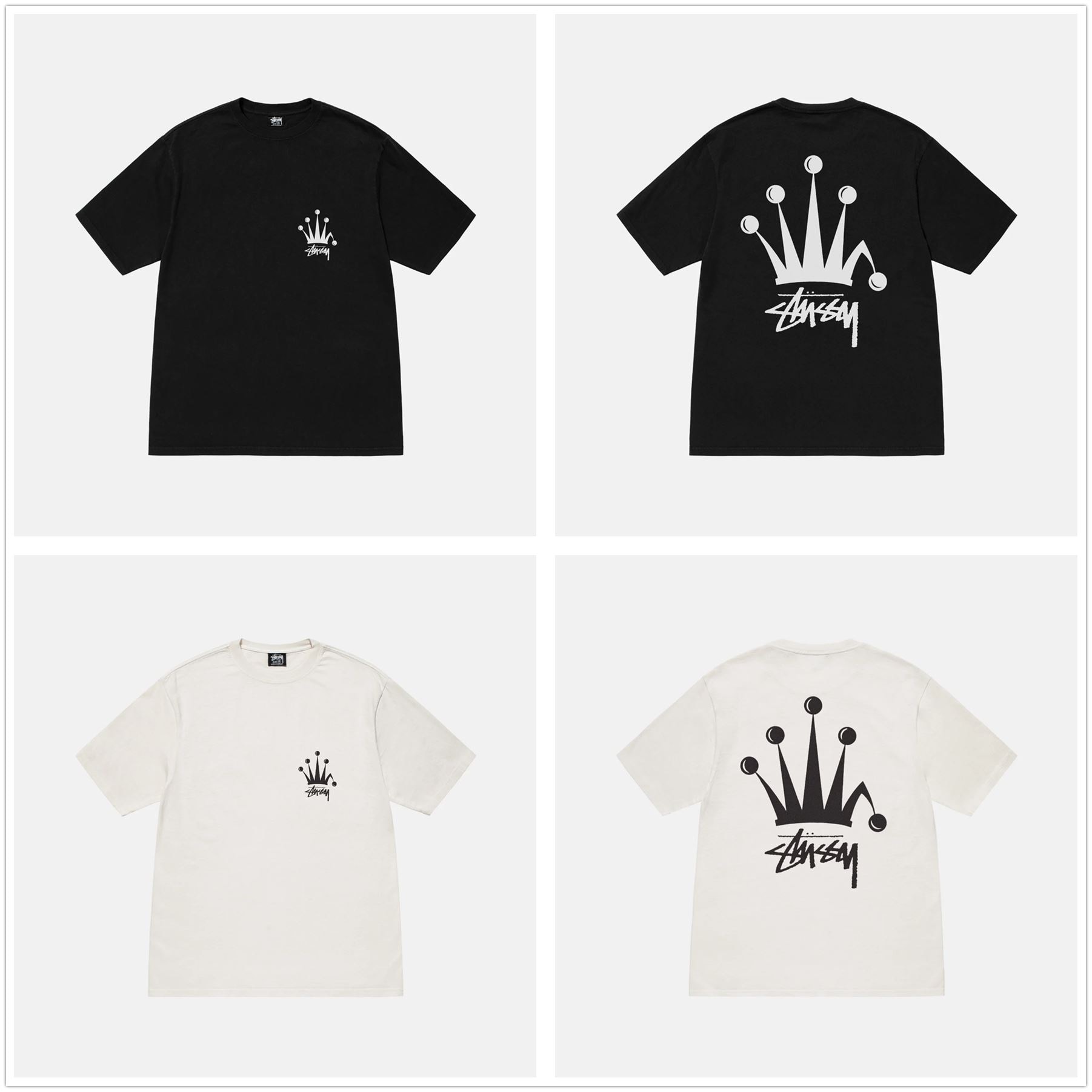 STUSSY 24SS REGAL CROWN TEE PIGMENT DYED 1905002 メンズ 半袖