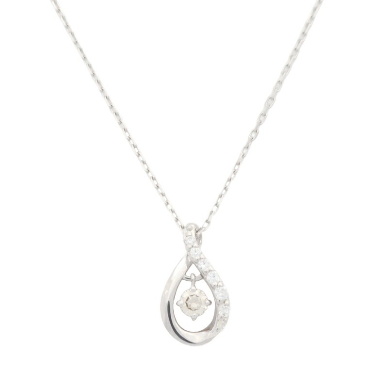 リボン済＆紙袋 正規品 ネックレス レディース 4月 誕生石 誕生日 ドロップモチーフ ネックレス しずくモチーフ ペンダント プレゼント シルバー素材 祝い