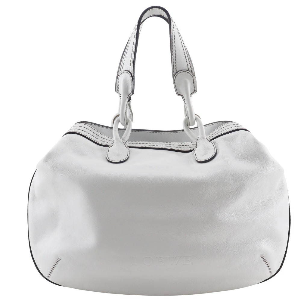 Qoo10] Loewe フィエスタ トートバッグ レザー 白 レ : バッグ・雑貨