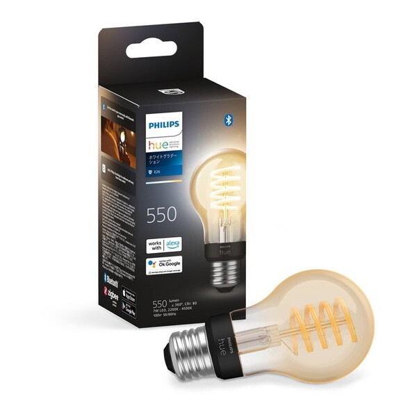 PHFL60 Hue LED電球 (フィラメント ホワイトグラデーション E26 電球 一般電球形 40W形相当)