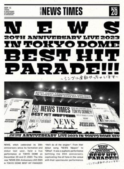 NEWS 20th Anniversary LIVE 2023 in TOKYO DOME BEST HIT PARADE!!!～シングル全部やっちゃいます～ 3DVD 初回盤 新品未開封