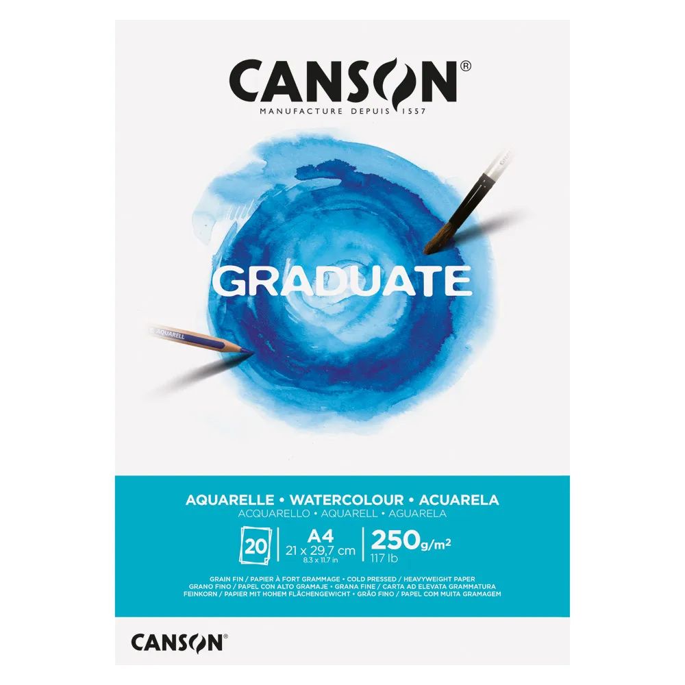 （まとめ買い）スケッチブック キャンソン グラジュエイト パッド ウォーターカラー A4 20枚 C400110374 [x3]