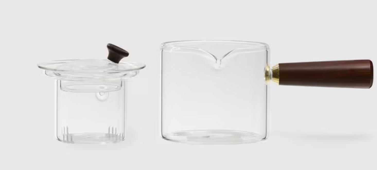 ウッドハンドル ガラス ティーポット 400ml