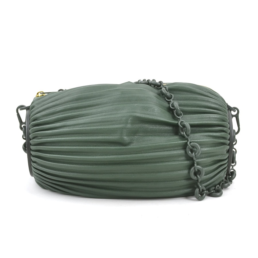 ロエベ LOEWE ショルダーバッグ ブレスレットポーチ レザー グリーン レディース 90109g