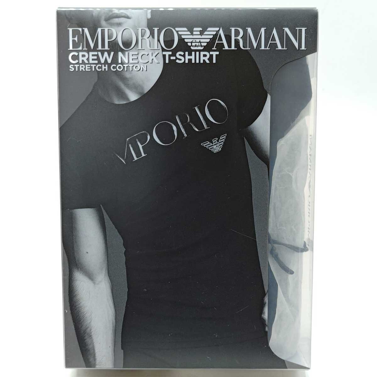 【中古・未使用品】エンポリオ・アルマーニ クルーネックTシャツ CREW NECK T-SHIRT ストレッチコットン M ブラック 111035 CC716 メンズ EMPORIO ARMANI