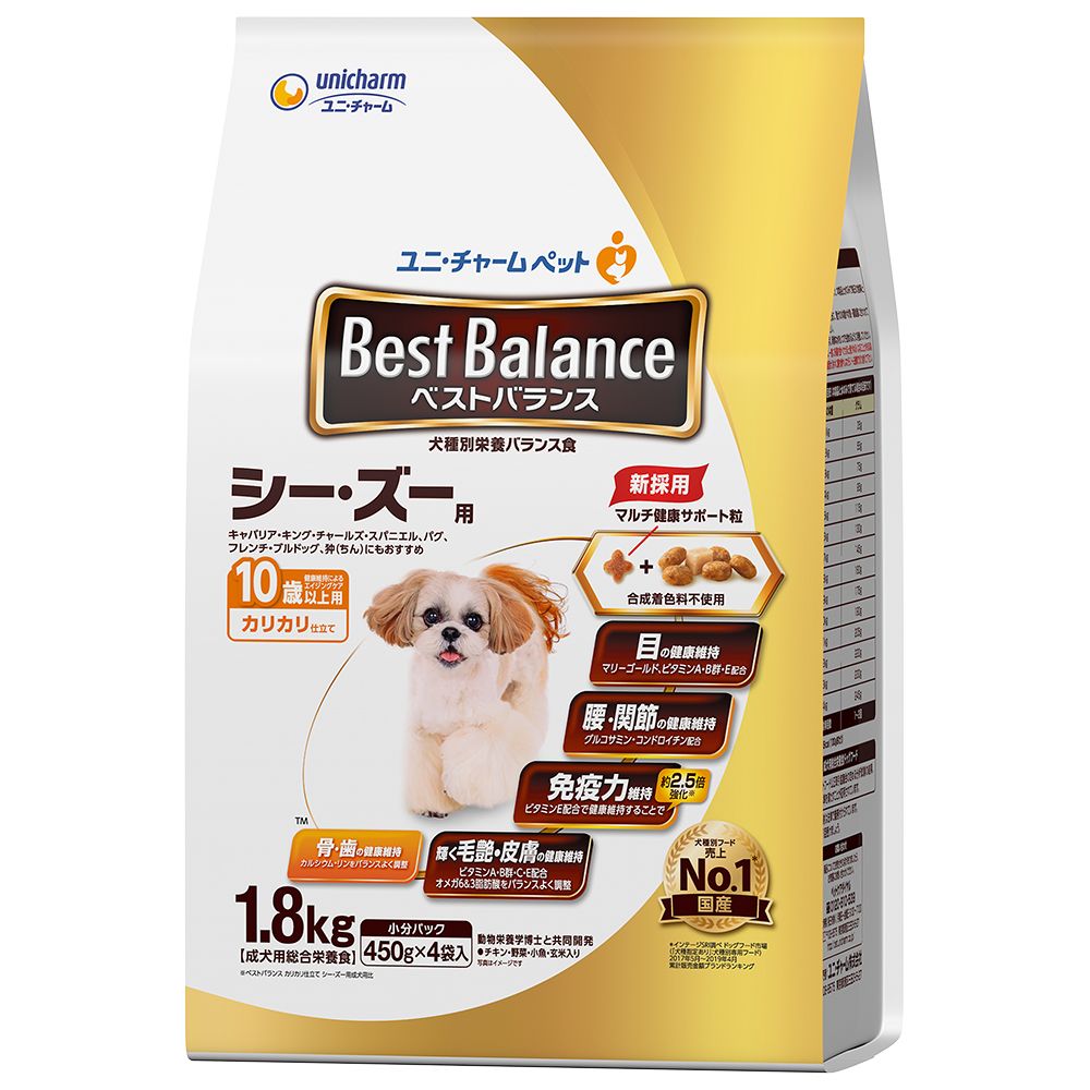 （まとめ買い）ベストバランス カリカリ仕立て シー/ズー用 10歳以上用 1.8kg [x4]