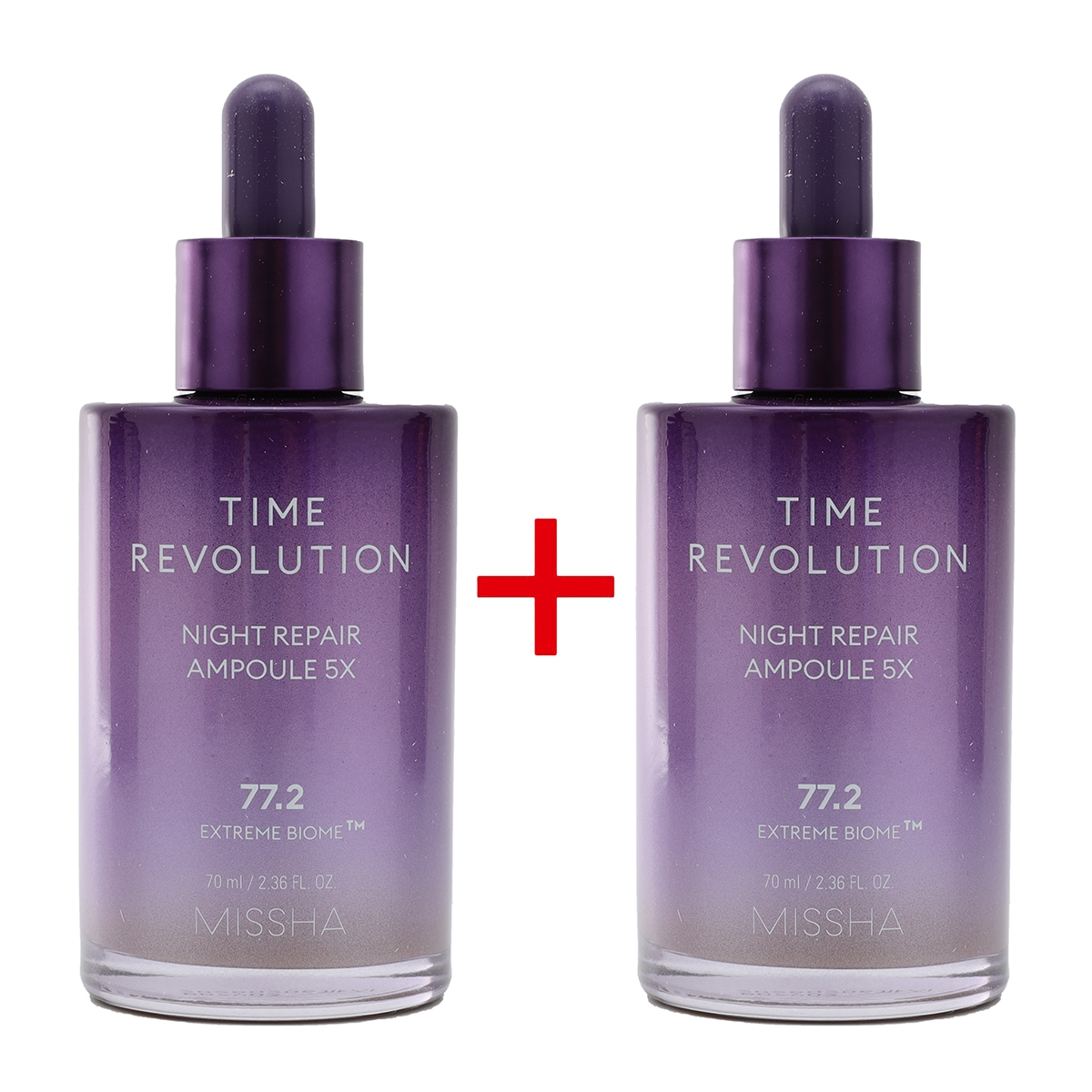[1+1]タイムレボリューションナイトリペアアンプル 70ml+70ml[第5世代] バイオ 紫色 アンプル