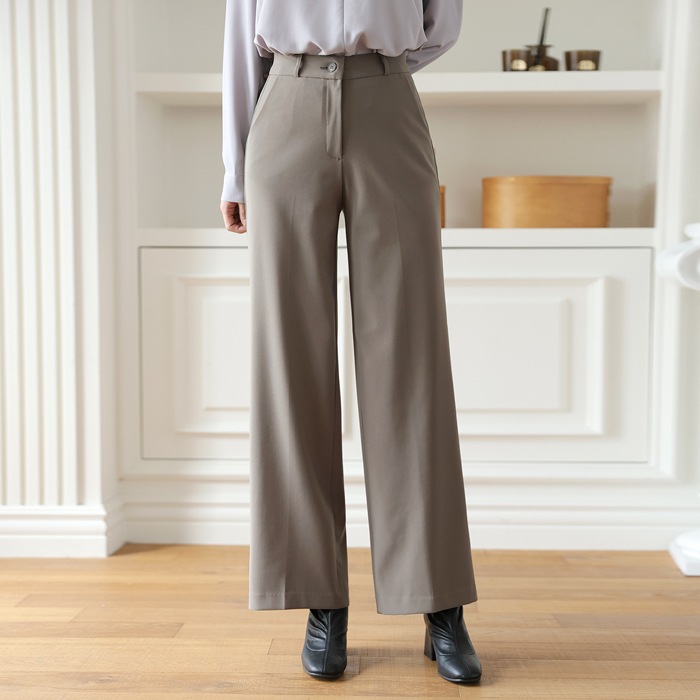 [韓国ファッション] 内側バンディング 最強スパン ワイド スラックス