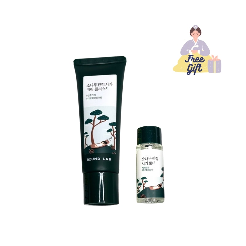 Roundla 松の木鎮静シカクリームプラス60ml＋トナー20ml