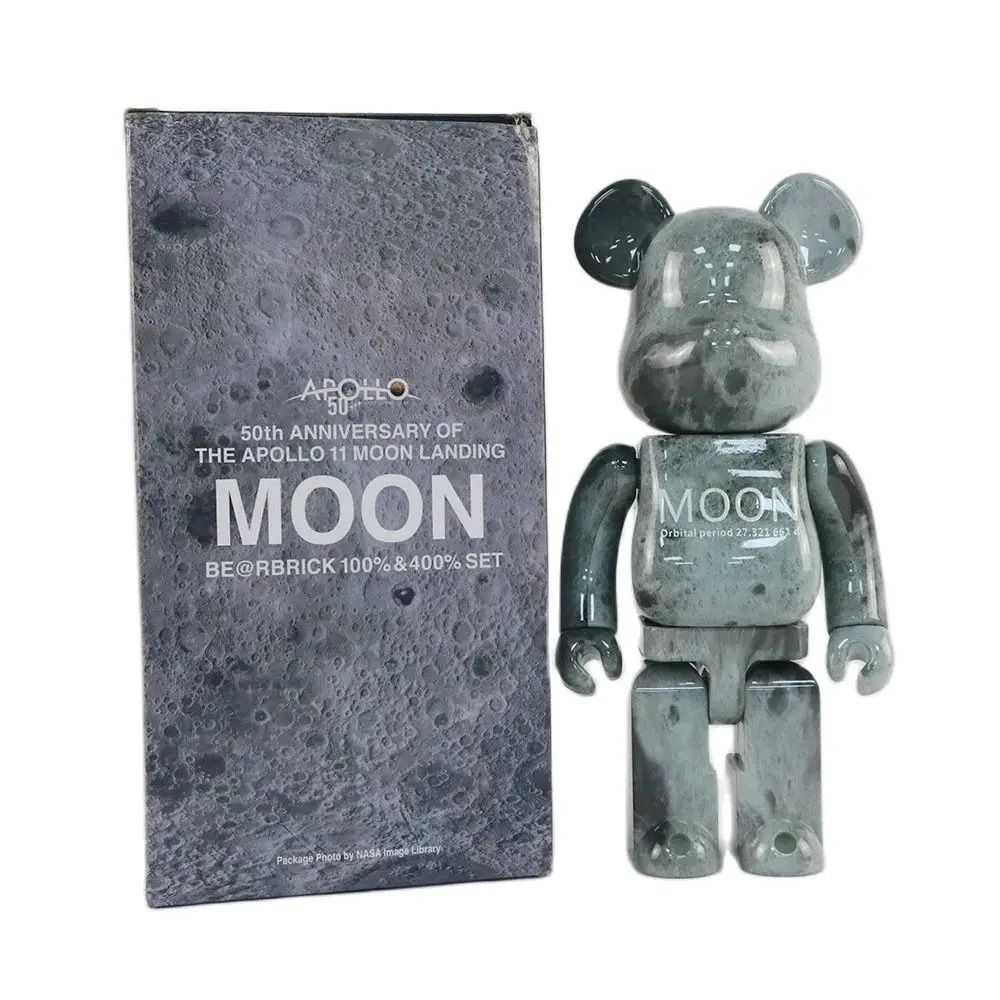 Bearbrick400% ムーン MOON ビルディングブロッククマ高さ 28 センチメートル ABS 材料手足可動ジョイントクリック音絶妙なギフトボックスカラーボックス包装プラスチッククマ