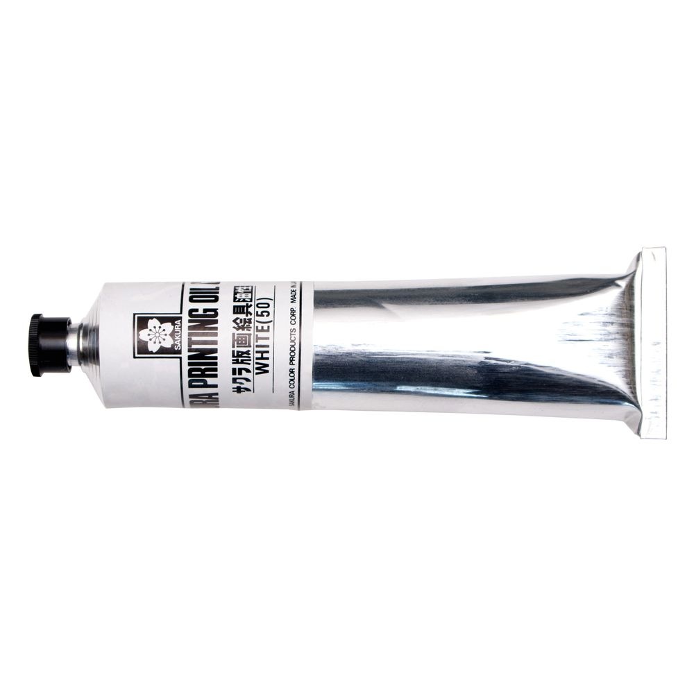 （まとめ買い）サクラクレパス 版画絵具 油性 100ml 白 OH100ML#50 [x5]