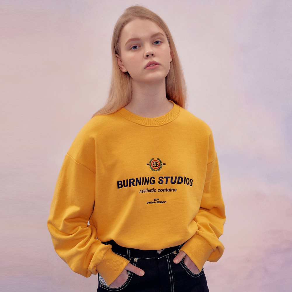 韓国ファッションブランド Burning Studios 20SSシーズン Classic Embroidery Sweatshirt 公式販売店
