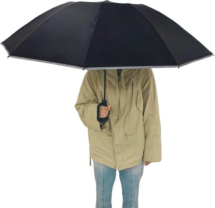 brocky 折りたたみ傘 メンズ 折り畳み傘 日傘 晴雨兼用 強風対策(ブラック)